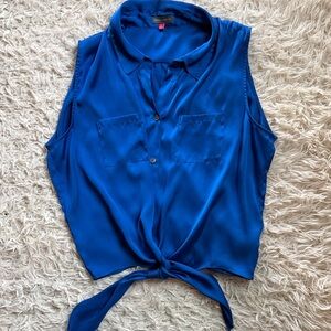 Vince Camuto Royal Blue Tie-Front Blouse